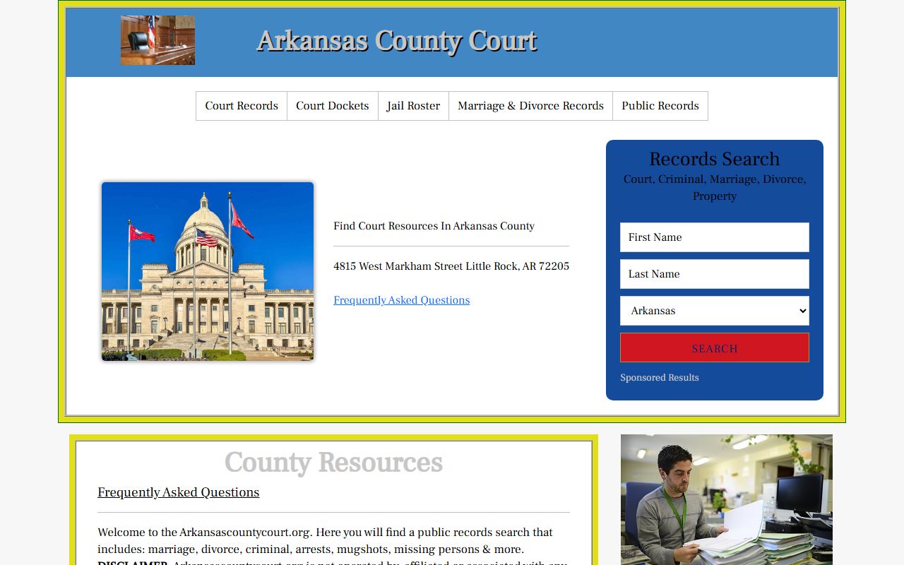 Arkansas County Circuit Clerk website - criminal court records