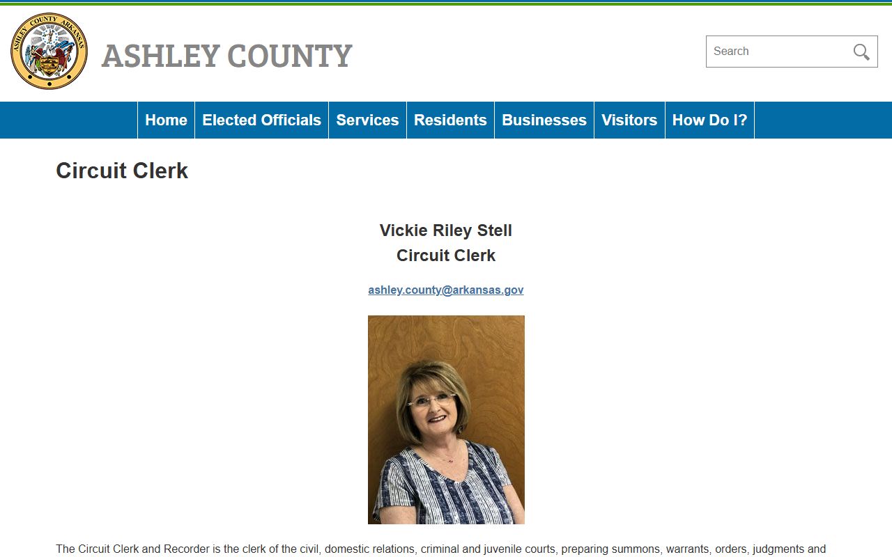 Ashley County Circuit Clerk website - criminal court records