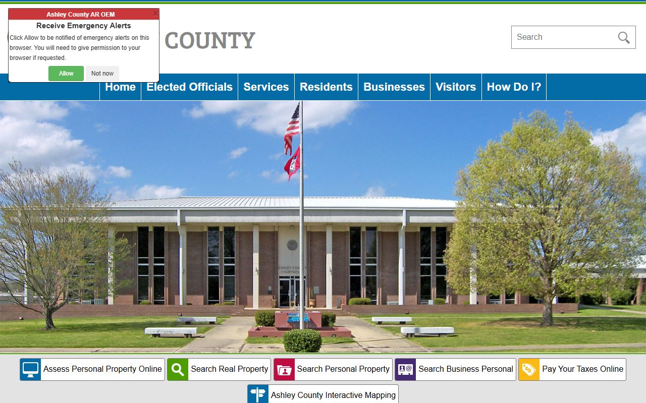 Ashley County website - court records and county services