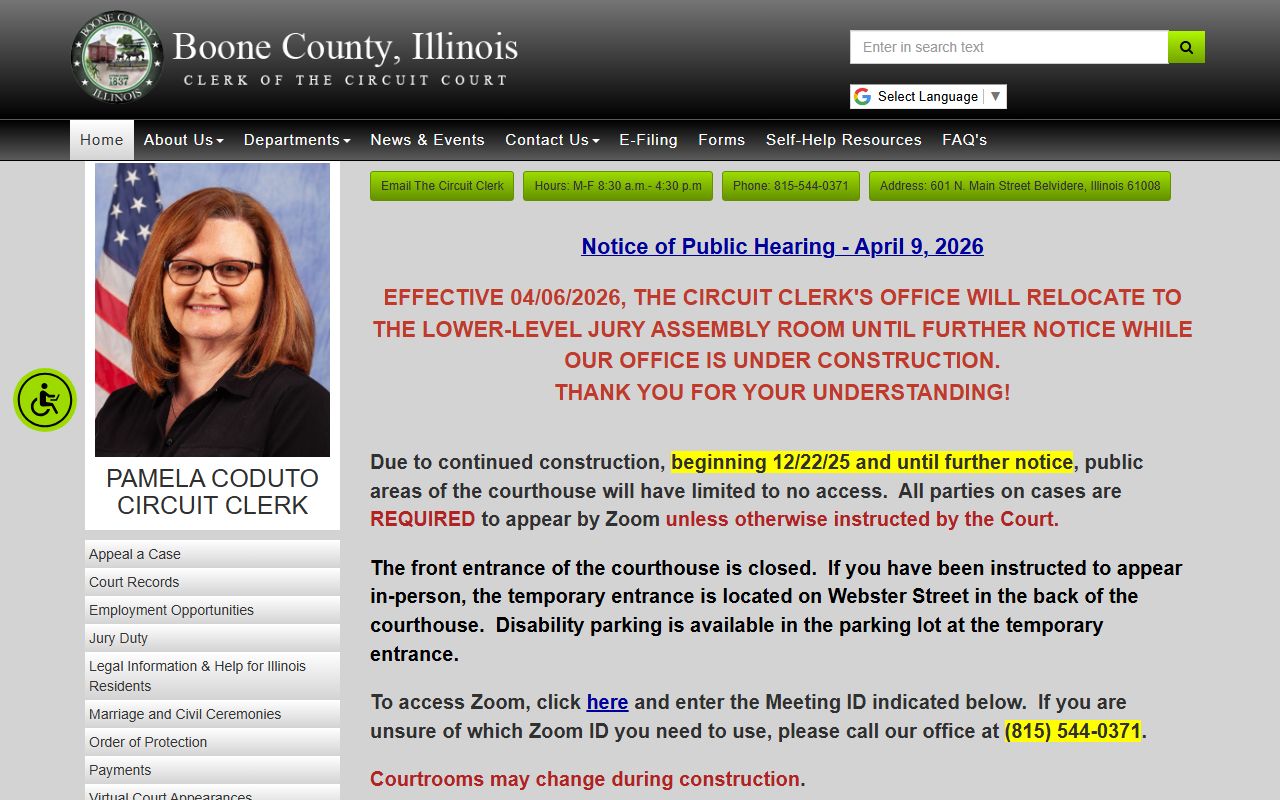 Boone County Circuit Clerk website - criminal court records Harrison Arkansas
