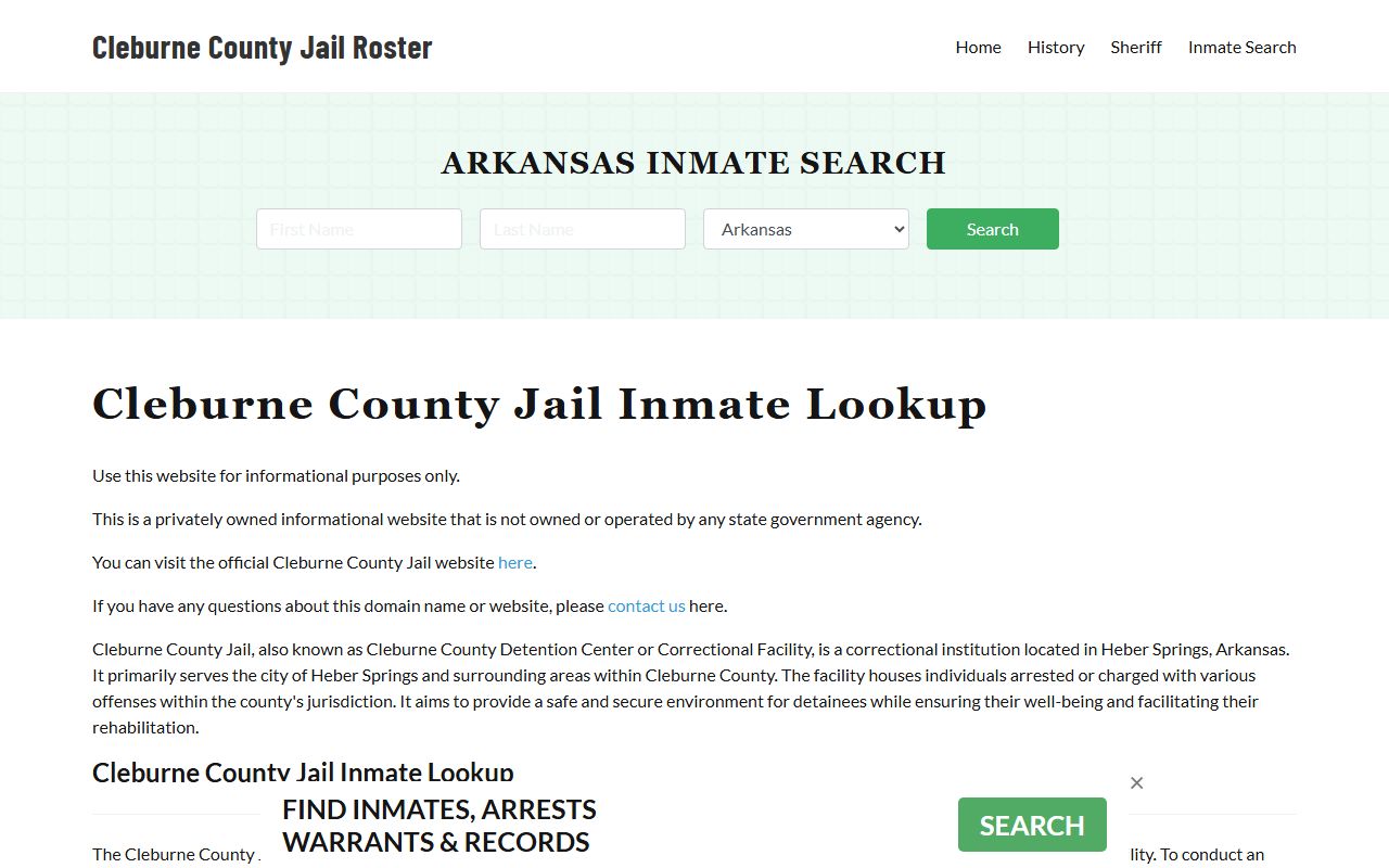 Cleburne County Sheriff Office - arrest records and warrant information