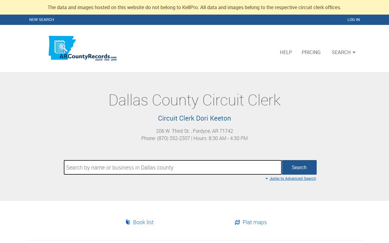 Dallas County AR County Records portal - criminal court records
