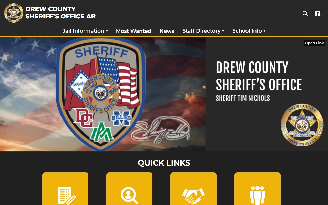 Drew County Sheriff Office website - criminal court records