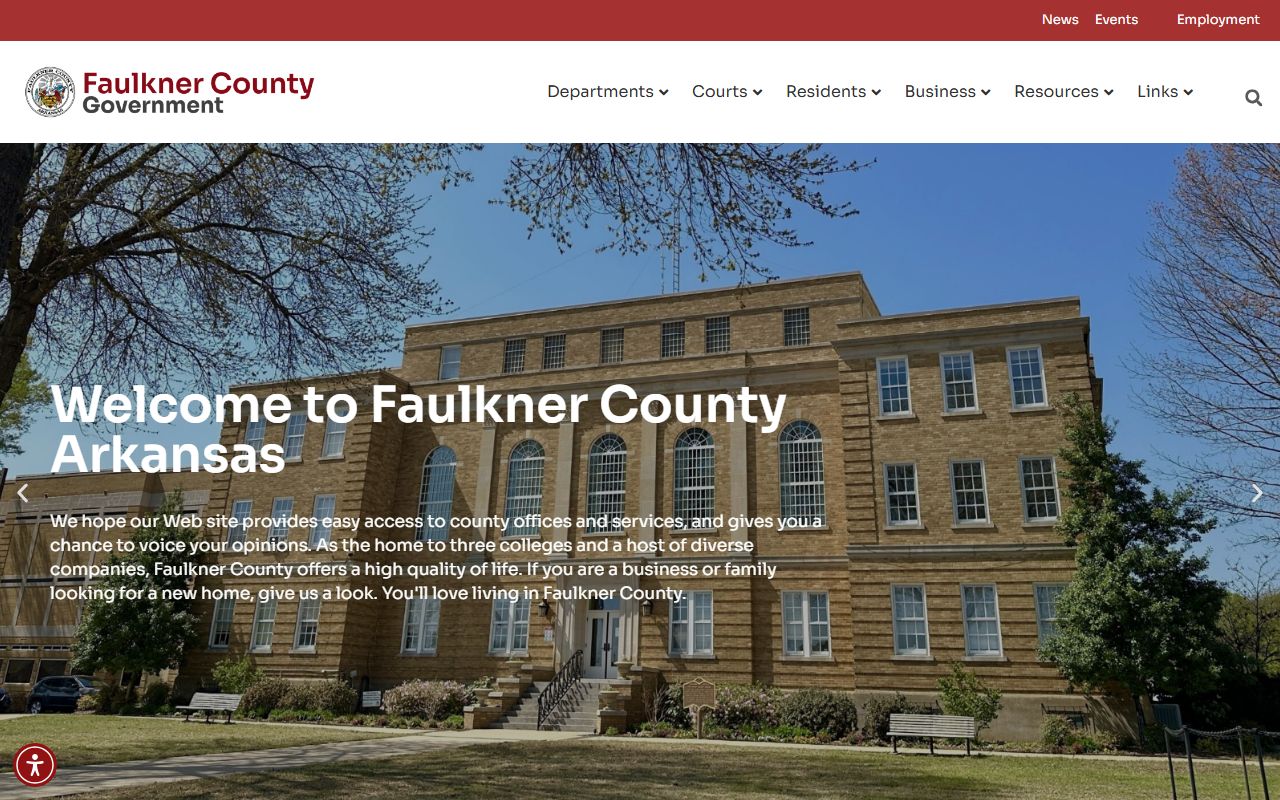 Faulkner County government website - court records and services