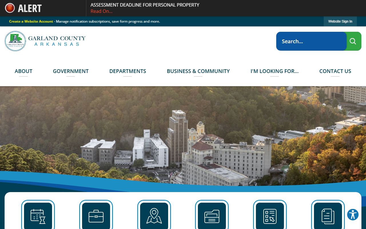 Garland County website - access criminal court records and county services
