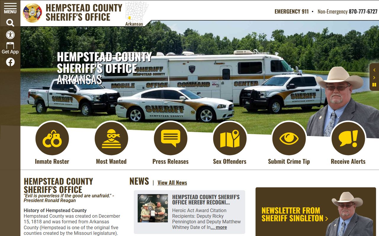 Hempstead County Sheriff Office - criminal records and warrant information Hope Arkansas