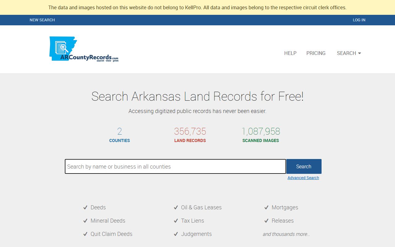 Arkansas County Records Portal for county records access